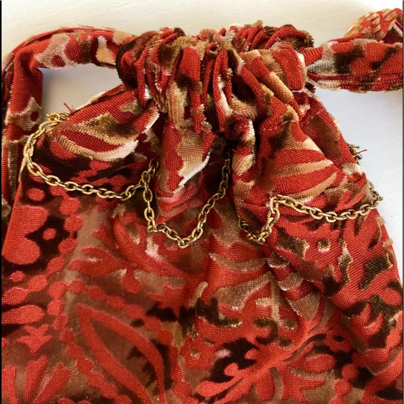 cosmetic bag Burn out velvet chain detail 6x8” or Tarotcards jewelry, etc. - Picture 3 of 16